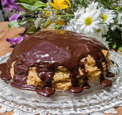 Gâteau de crêpes à l'orange et au rhum sans gluten