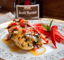 Poitrines de poulet aromatisées au Grand Marnier 