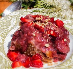 Pouding aux fraises et à l'érable sans gluten