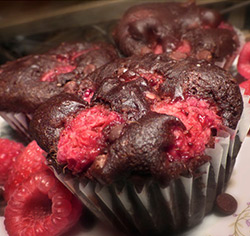Muffins choco-framboises