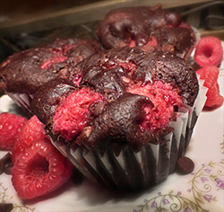 Muffins choco-framboises sans gluten