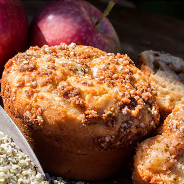Muffins "coeur tendre" pomme et chanvre