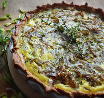 Quiche oignon et poireau sans gluten