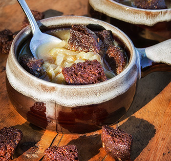 Soupe 
à l'oignon sans gluten