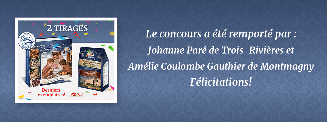 Noms des gagnants du concours.