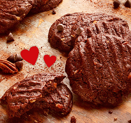 Recette sans gluten de Biscuits «cœur tendre» double-chocolat