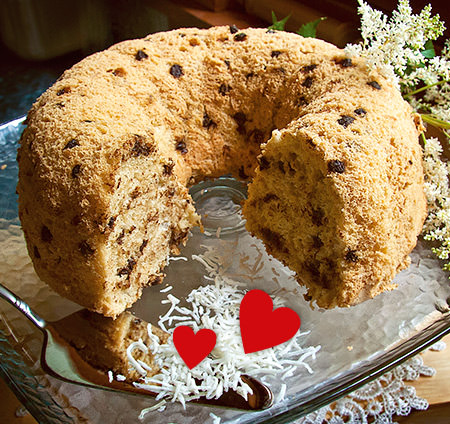 Recette sans gluten de Gâteau chiffon chocolat et noix de coco