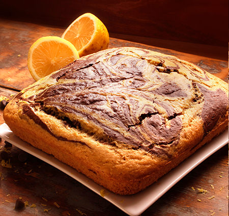 Gâteau marbré citron et chocolat sans gluten