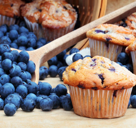 Muffins bleuets 
et érable sans gluten 