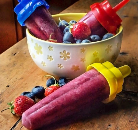 Popsicles 
aux petits fruits sans gluten