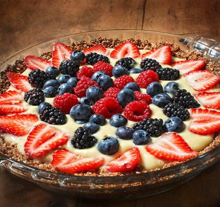 Tarte à la crème pâtissière et aux petits fruits sans gluten