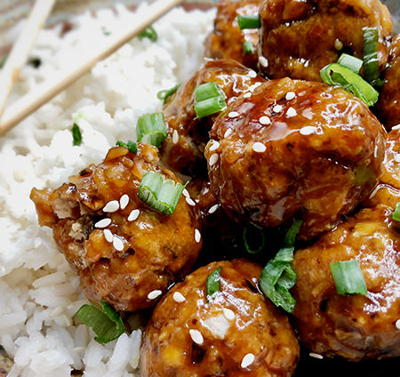 Recette sans gluten Boulettes végétaliennes à la sauce asiatique