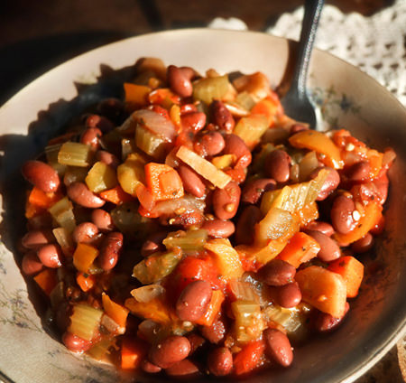 Recette sans gluten Chili 
aux légumes