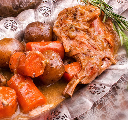 Recette sans gluten Pot-au-feu de lapin 
à la bière