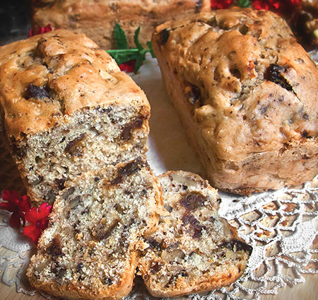 Recette sans gluten Pain aux dattes 
et aux noix