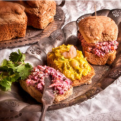 Farce avocat et crevettes/ Farce oeufs et betteraves sans gluten