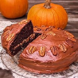 Gâteau choco-citrouille aux pacanes sans gluten