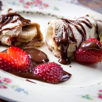 Crêpes bretonnes
chocolat et noisettes sans gluten