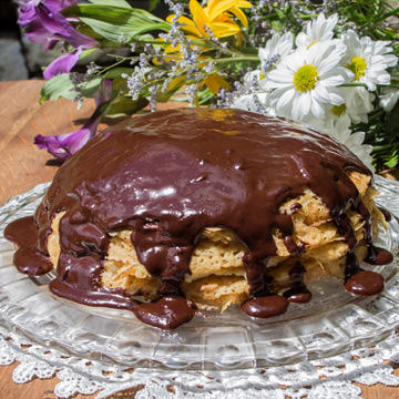 Gâteau de crêpes à l’orange et au rhum sans gluten
