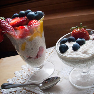 Pouding fruité au chia sans gluten