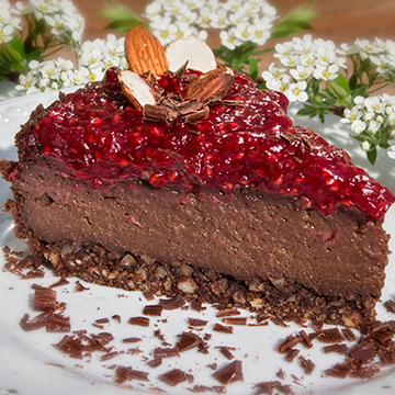 Gâteau style «fromage» chocolat et framboises sans gluten