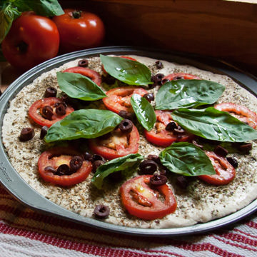 Recette sans gluten Pizza tomates et basilic