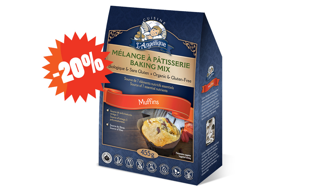 Promotion Mélange à Muffins sans gluten de Cuisine l'Angélique