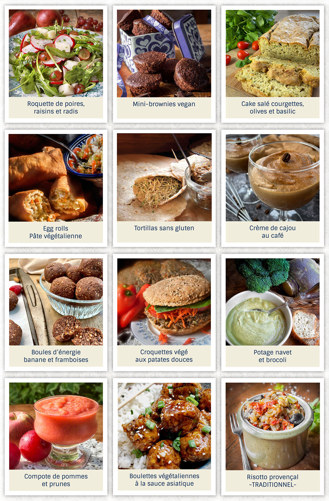 Autres recettes sans gluten et végétaliennes
							