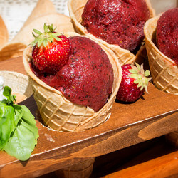 Sorbet fraises et basilic