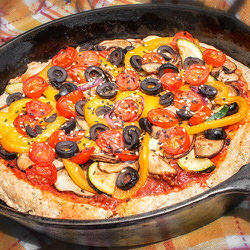 Recette sans gluten Pizza poêlée aux légumes