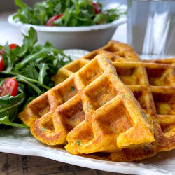 Gaufres salées 
à la patate douce sans gluten