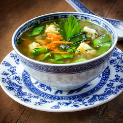 Recette sans gluten Soupe asiatique à la morue