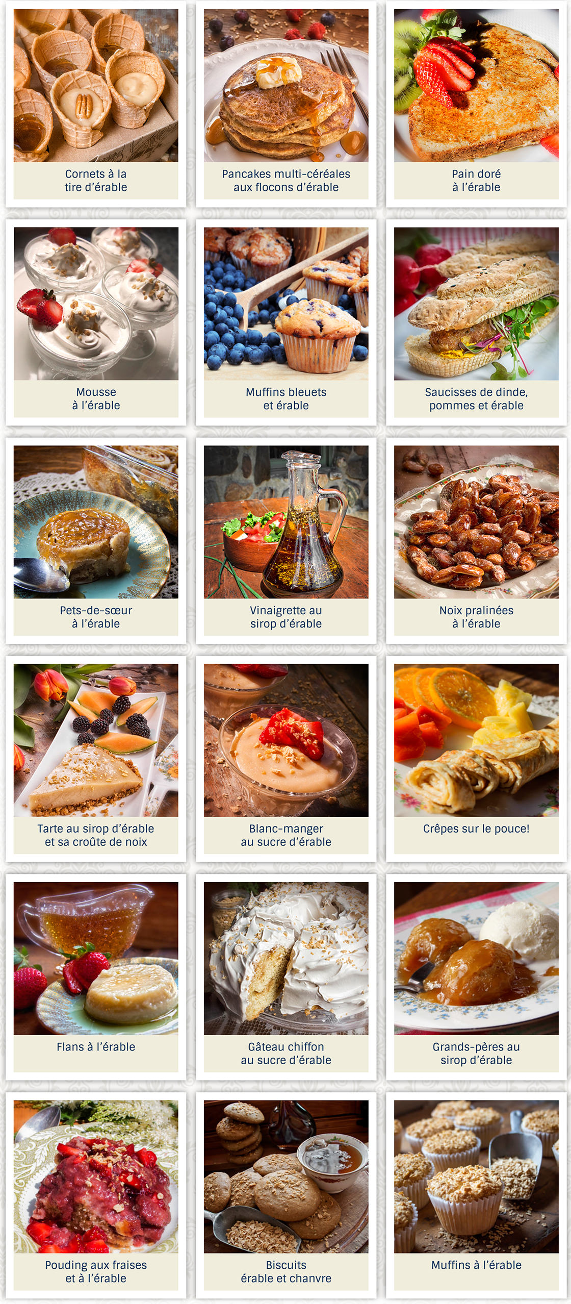 Autres recettes à l'érable sans gluten