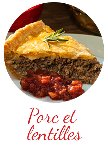 Tourtière porc et lentilles
