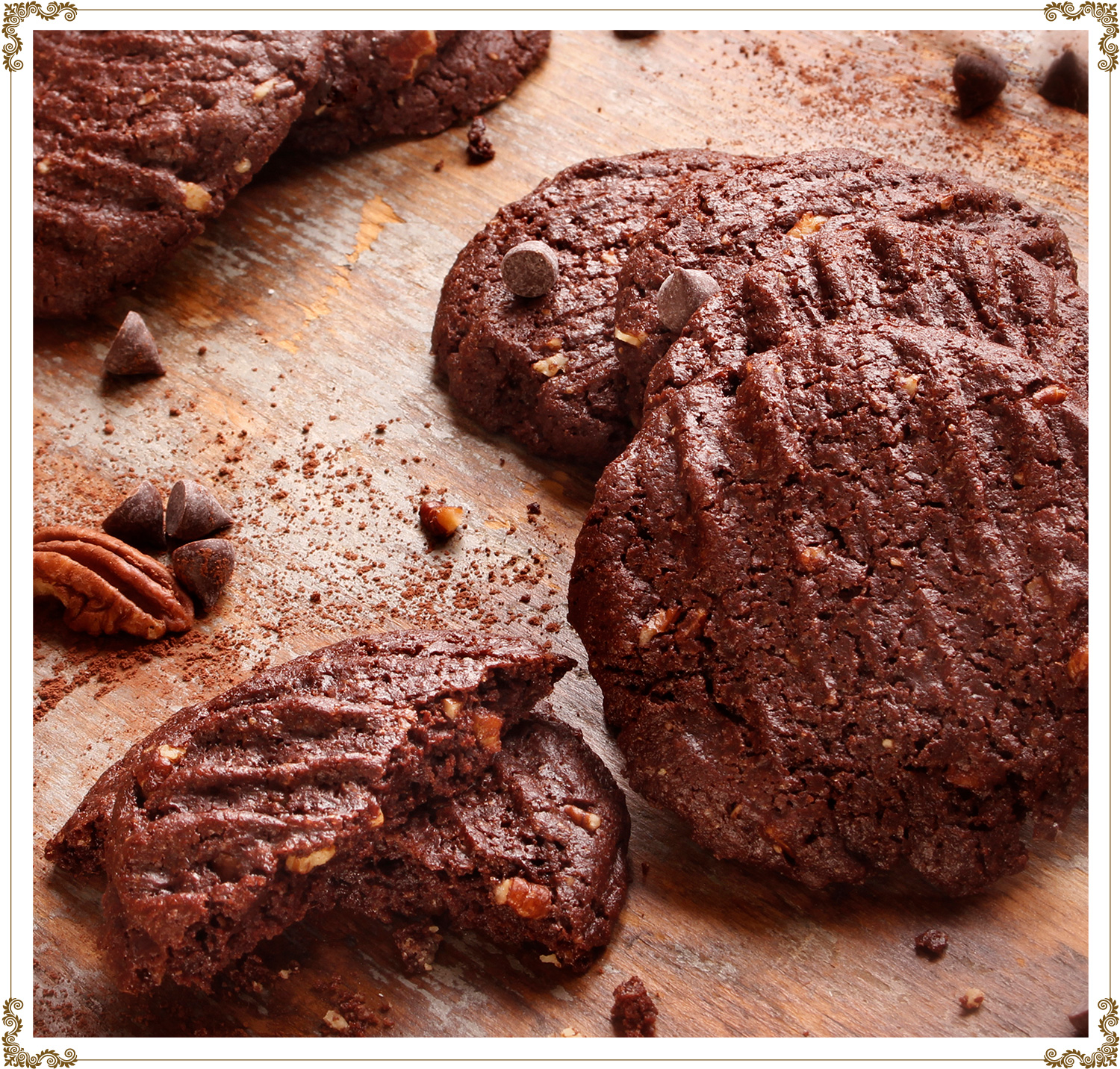 Recette de Biscuits «cœur tendre» double-chocolat sans gluten et sans produits laitiers de Cuisine l'Angélique.