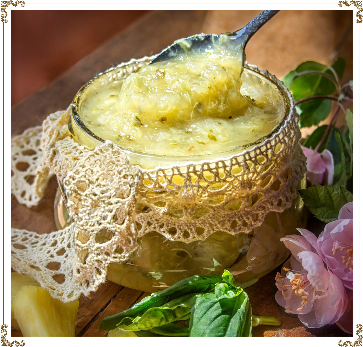 Compote de pommes, rhubarbe et ananas Recette sans gluten, sans