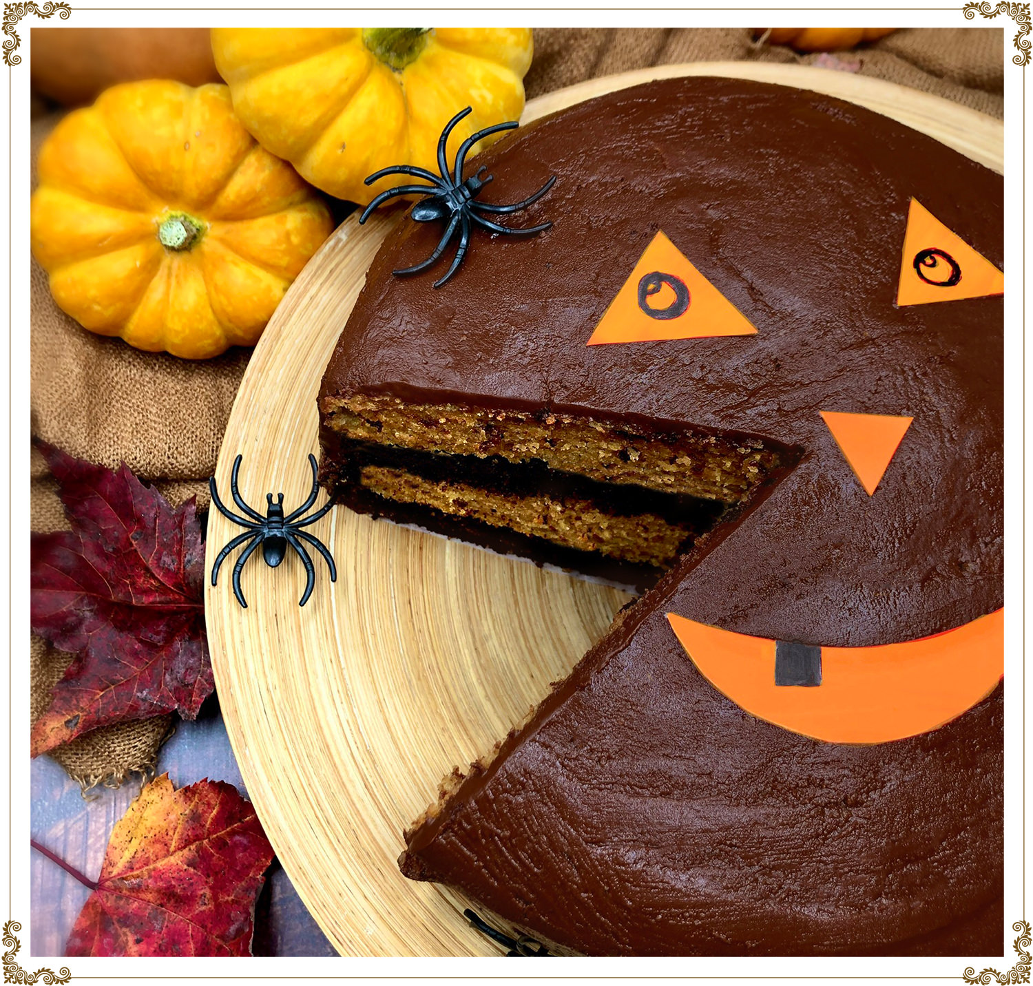 Recette de Gâteau étagé d’Halloween sans gluten et sans produits laitiers de Cuisine l'Angélique.