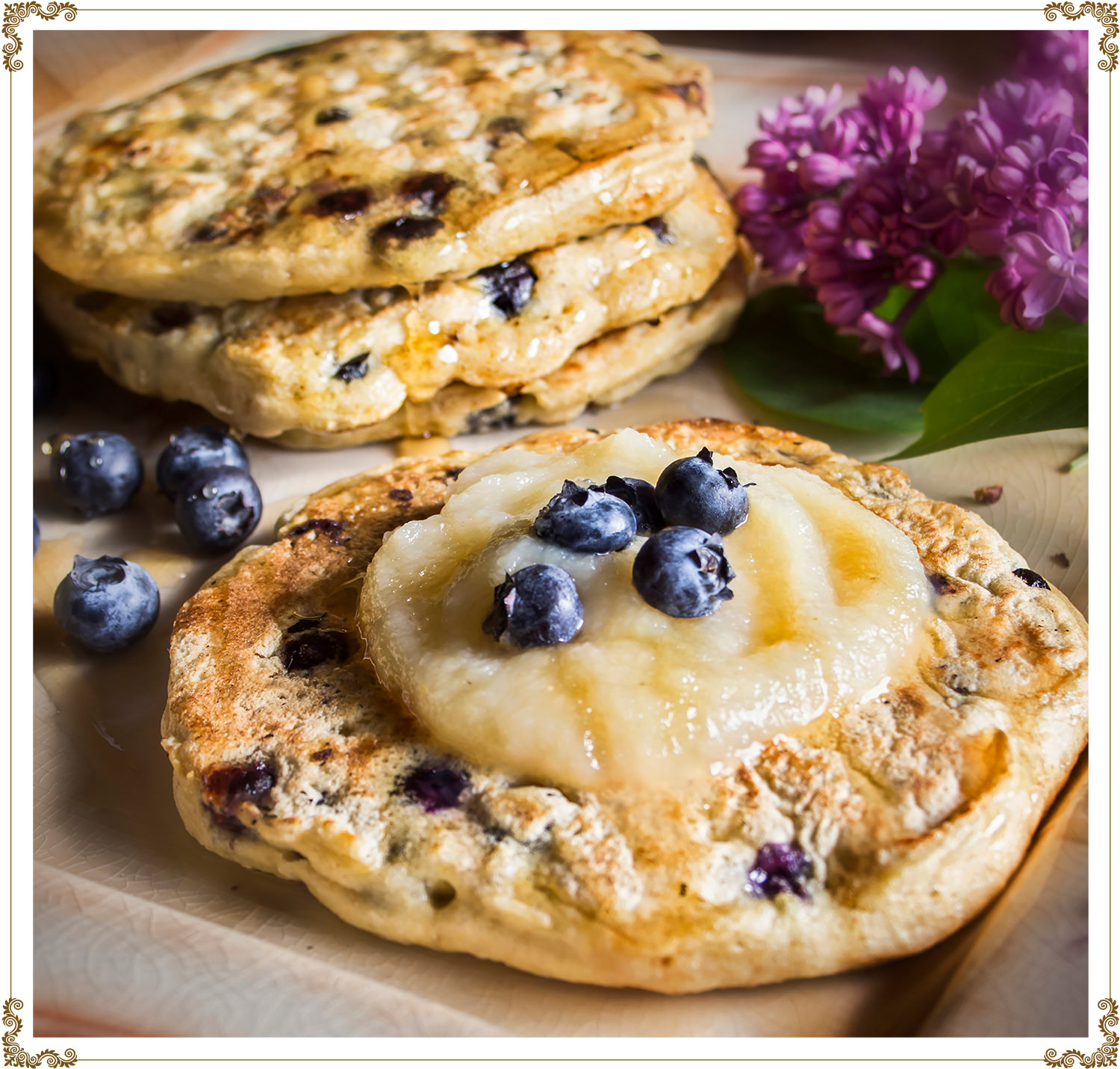 Recette de Pancakes aux bleuets sans gluten et sans produits laitiers de Cuisine l'Angélique