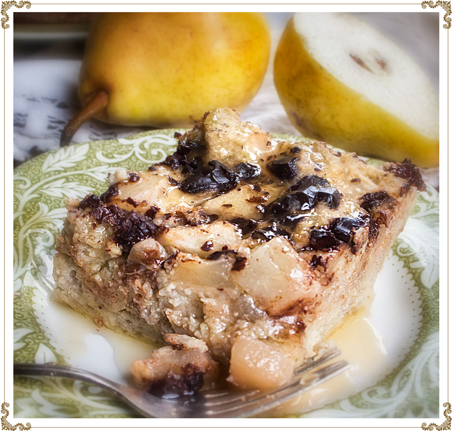 Slow cooker bread and pear pudding Recipe Gluten-free, Dairy-free, Organic from Cuisine l’Angélique.