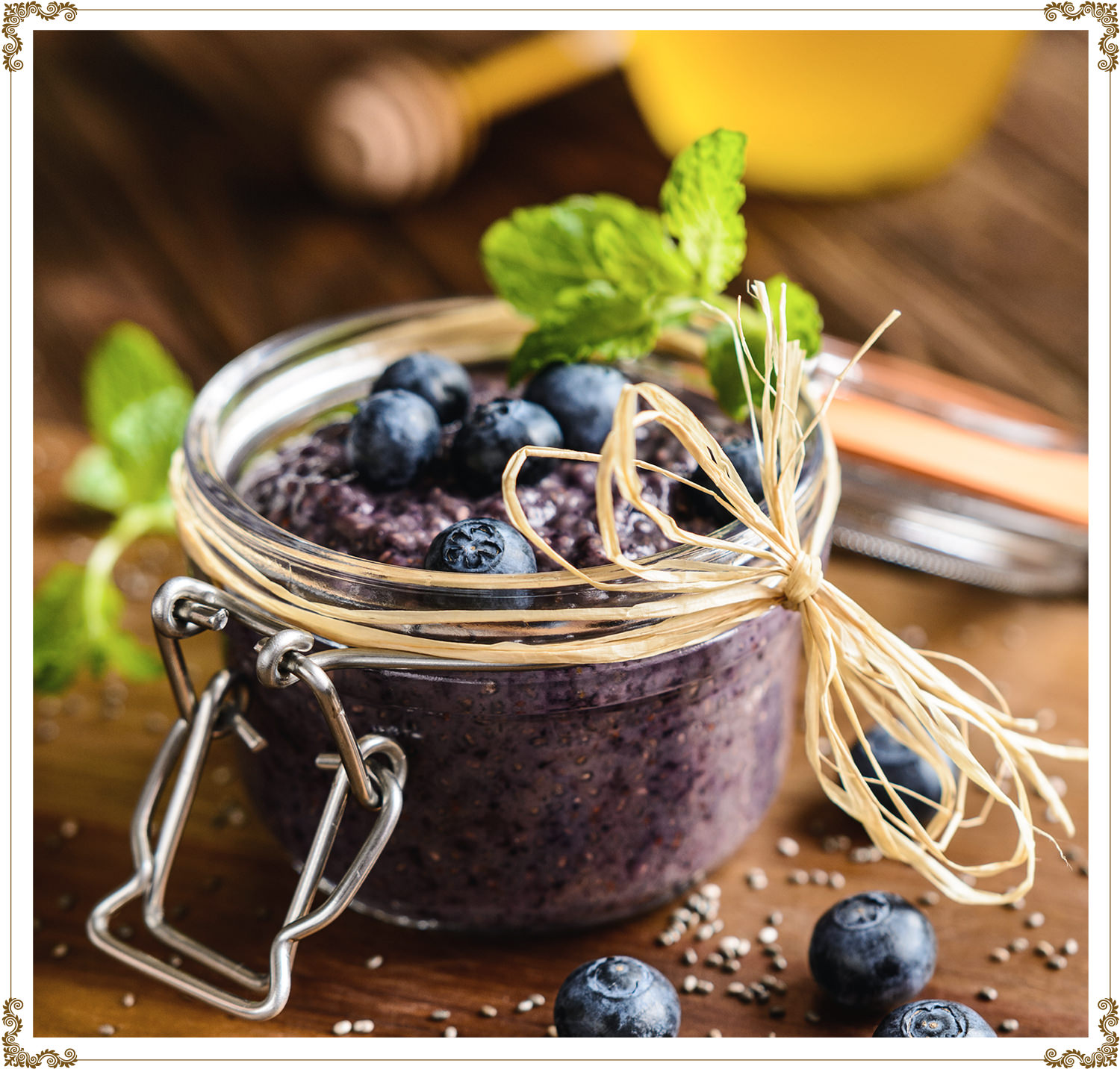 Recette de Pouding de chia aux bleuets sans gluten et sans produits laitiers de Cuisine l'Angélique