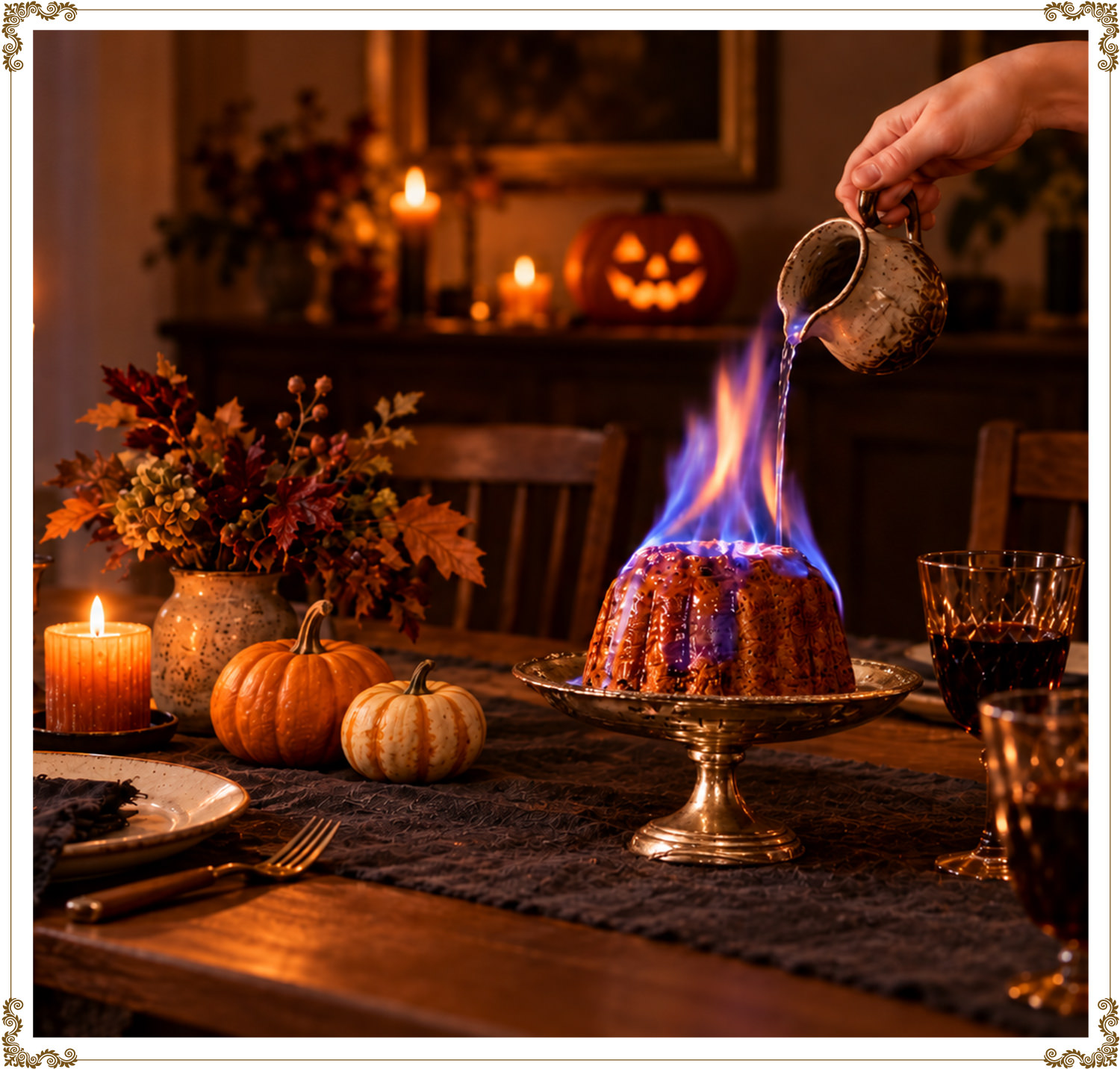 Recette du pudding flambé au cognac sans gluten de Cuisine l'Angélique.