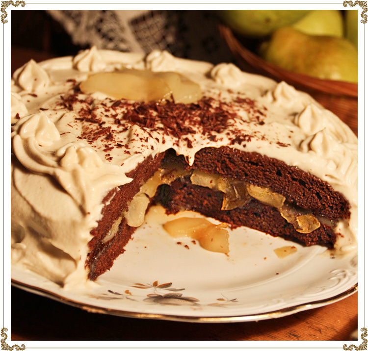 Chocolate Cake with Caramelized Pears with Maple
Gluten-free, dairy-free (casein-free), hypotoxic and vegan
By: Cuisine l'Angélique
