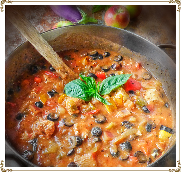 Photo recipe Chicken and Apple Eggplant Casserole
Gluten-free, dairy-free (casein-free) and hypotoxic 
By: Cuisine l'Angélique
