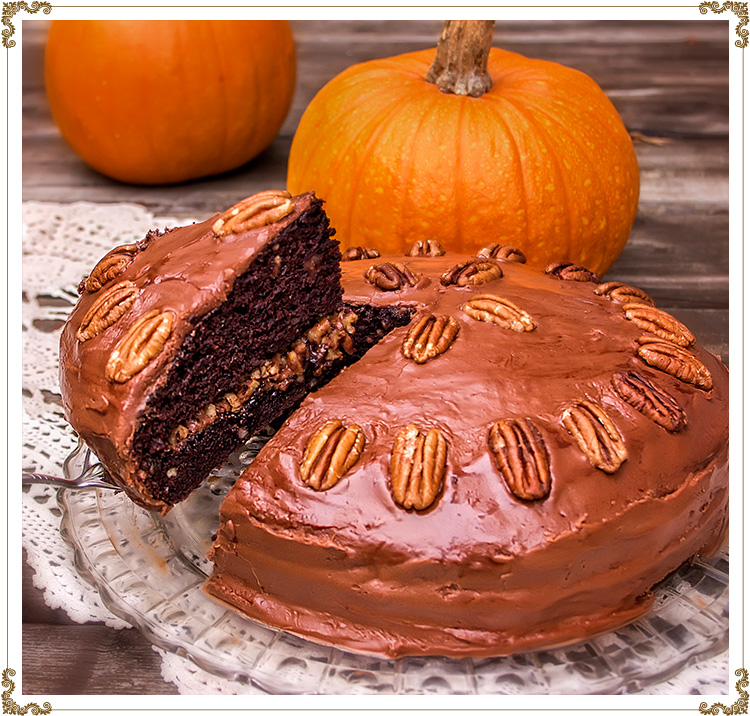 Recipe photo Choco-Pumpkin Cake with Pecans
Gluten-free, dairy-free (casein-free), hypotoxic and vegan
By: Cuisine l'Angélique