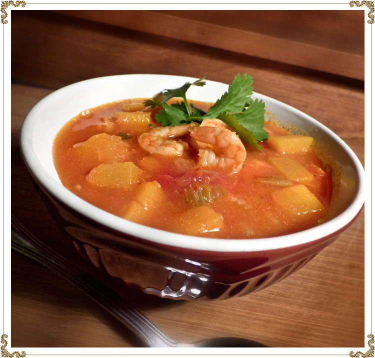 Photo recipe Squash and Shrimp Soup
Gluten-free, dairy-free (casein-free) and hypotoxic 
By: Cuisine l'Angélique
