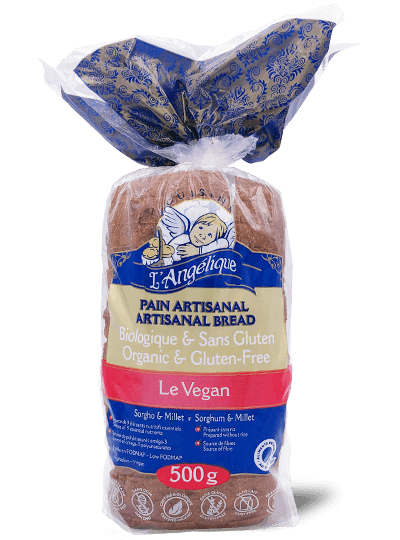 Packaging Le Vegan sliced bread, Organic, gluten-free, rice-free and vegan