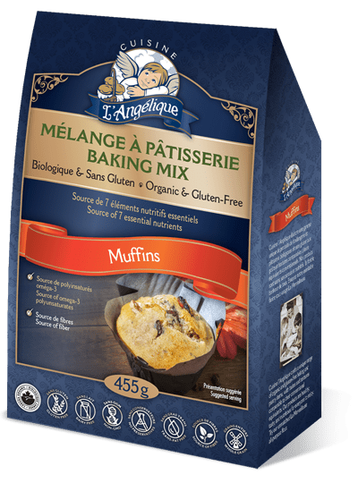 Boîte du mélange à muffins sans gluten de Cuisine l'Angélique