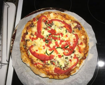 Photo d'une pâte à pizza sans gluten. Recette réalisée par une cliente de Cuisine l'Angélique